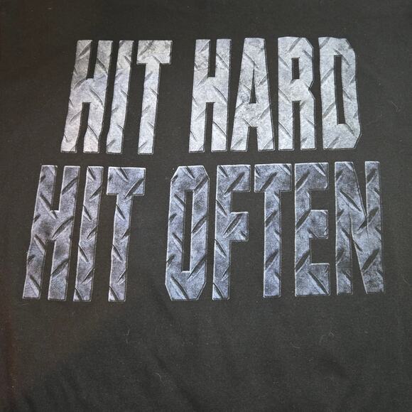 WWE Roman Reigns "Hit Hard, Hit Often" Short Sleeve Black T-Shirt Men's Size XL - Picture 4 of 5